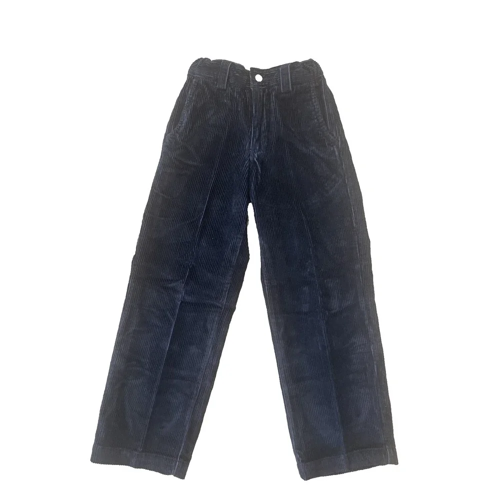 Vtg Y2K Gap Kids Pants Boys 8 Slim Navy Blue Corduroy Adjustable Waist